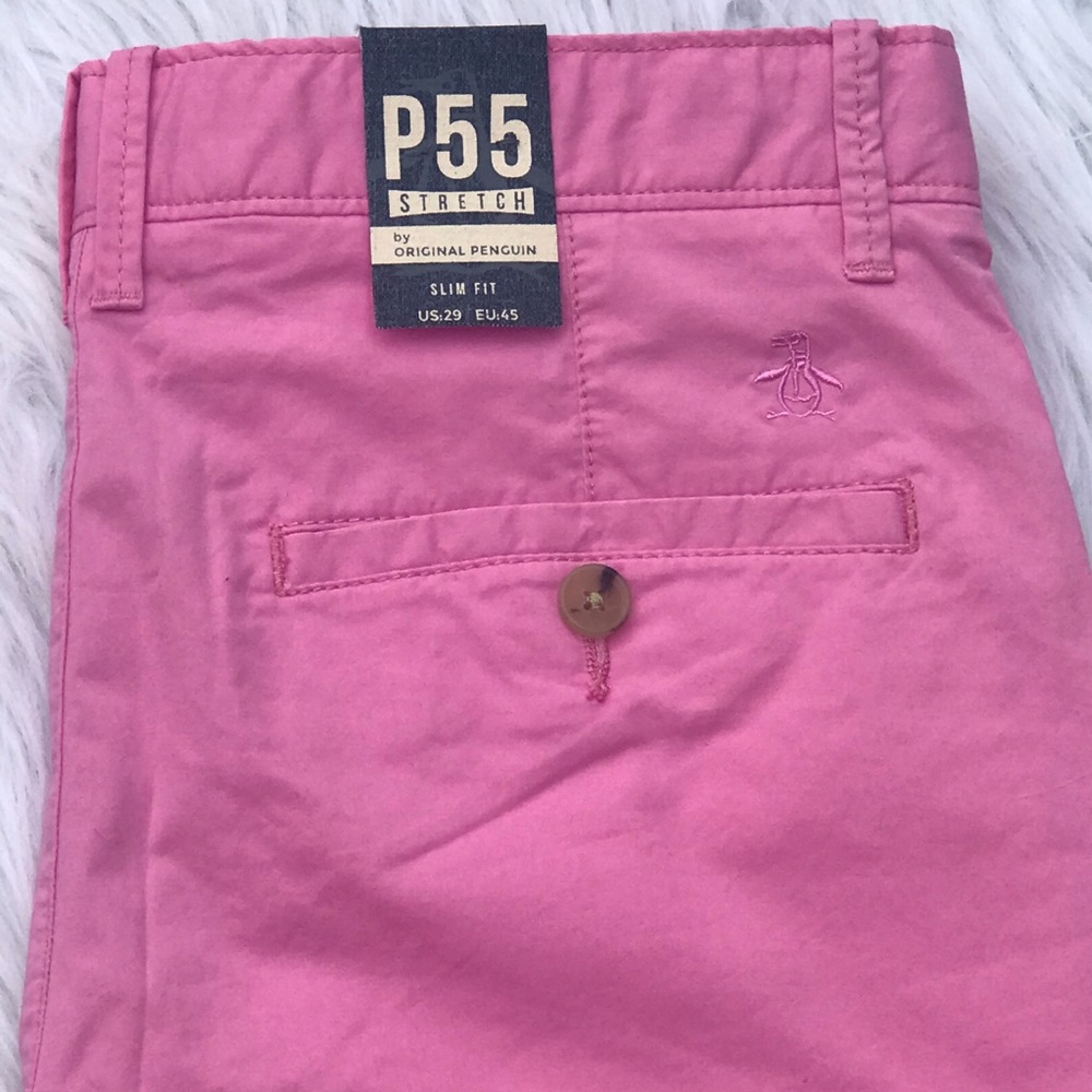  Men’s Original Penguin P55 Shorts Fuchsia Pink - Picture 5 of 8